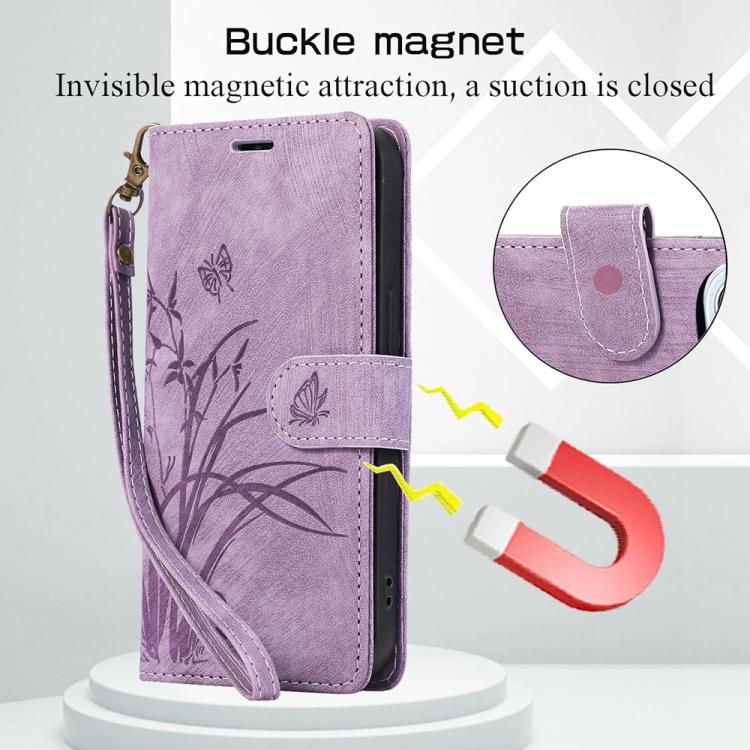 For Xiaomi 17 Orchid Butterfly Embossed Leather Phone Case