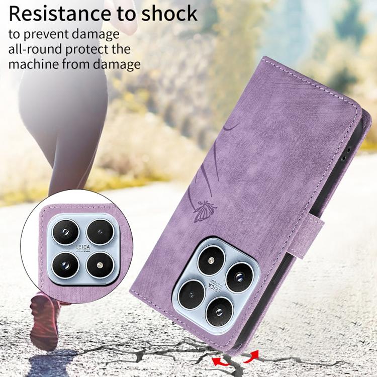 For Xiaomi 17 Orchid Butterfly Embossed Leather Phone Case