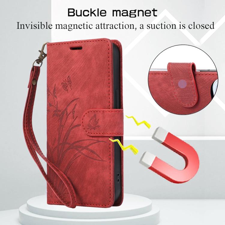 For Xiaomi 17 Orchid Butterfly Embossed Leather Phone Case