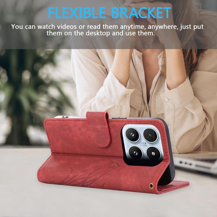 For Xiaomi 17 Orchid Butterfly Embossed Leather Phone Case