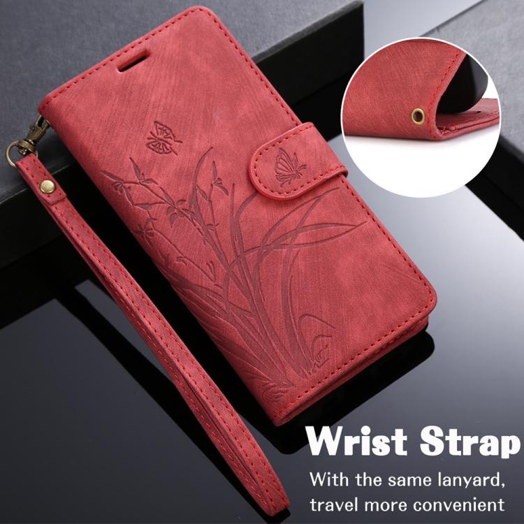 For Xiaomi 17 Orchid Butterfly Embossed Leather Phone Case
