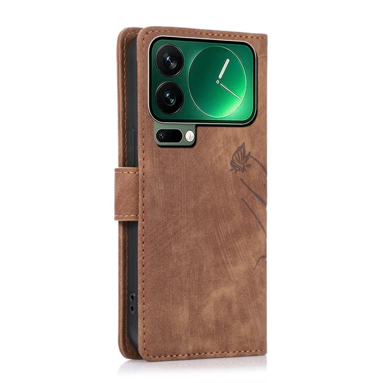 For Xiaomi 17 Pro Orchid Butterfly Embossed Leather Phone Case