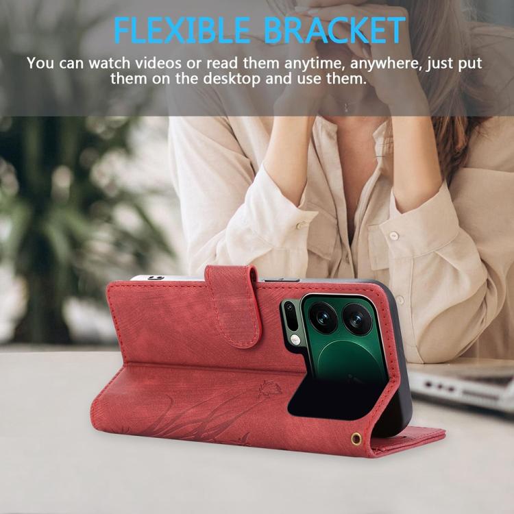For Xiaomi 17 Pro Max Orchid Butterfly Embossed Leather Phone Case
