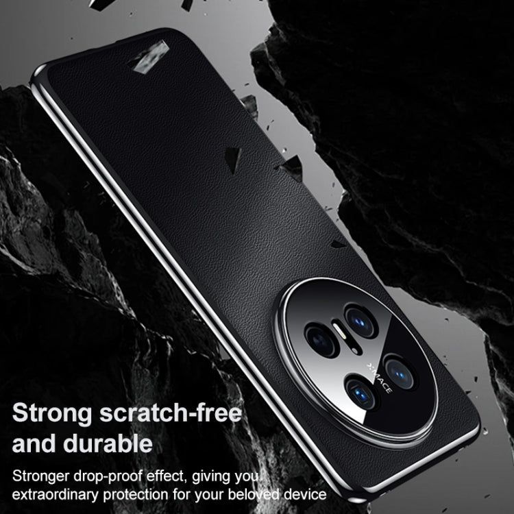 For Huawei Mate 70 Plain Leather Series Shockproof Phone Case