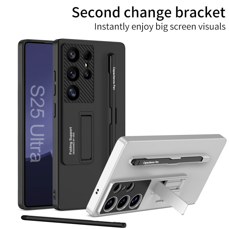 For Samsung Galaxy S25 Ultra 5G GKK Ultra-thin Holder Phone Case with Pen Slots & Stylus Pen