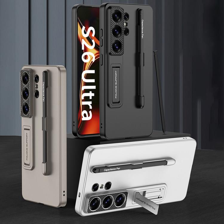 For Samsung Galaxy S26 Ultra 5G GKK Ultra-thin Holder Phone Case with Pen Slots & Stylus Pen