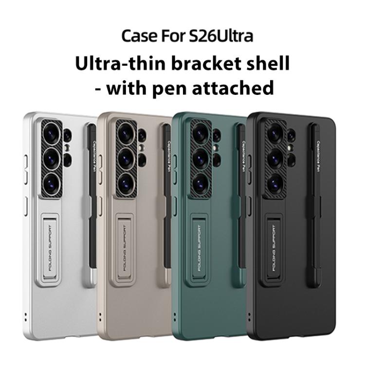 For Samsung Galaxy S26 Ultra 5G GKK Ultra-thin Holder Phone Case with Pen Slots & Stylus Pen