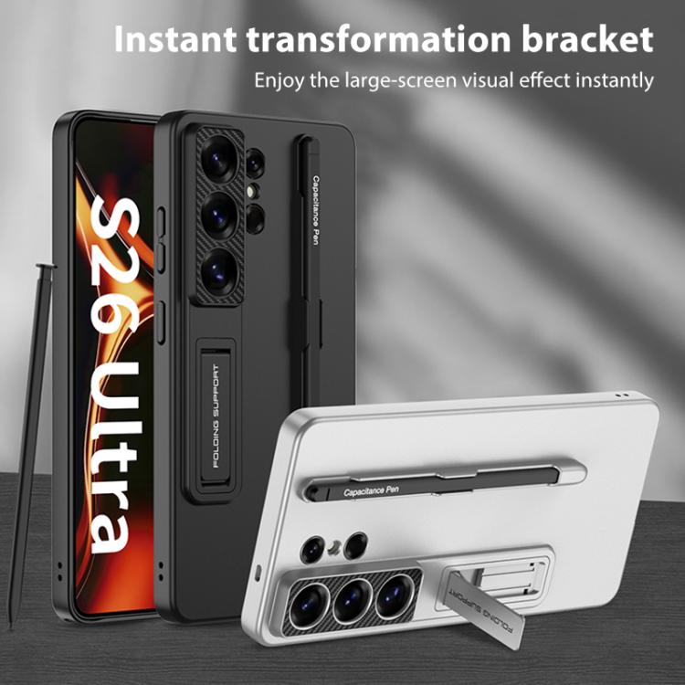 For Samsung Galaxy S26 Ultra 5G GKK Ultra-thin Holder Phone Case with Pen Slots & Stylus Pen