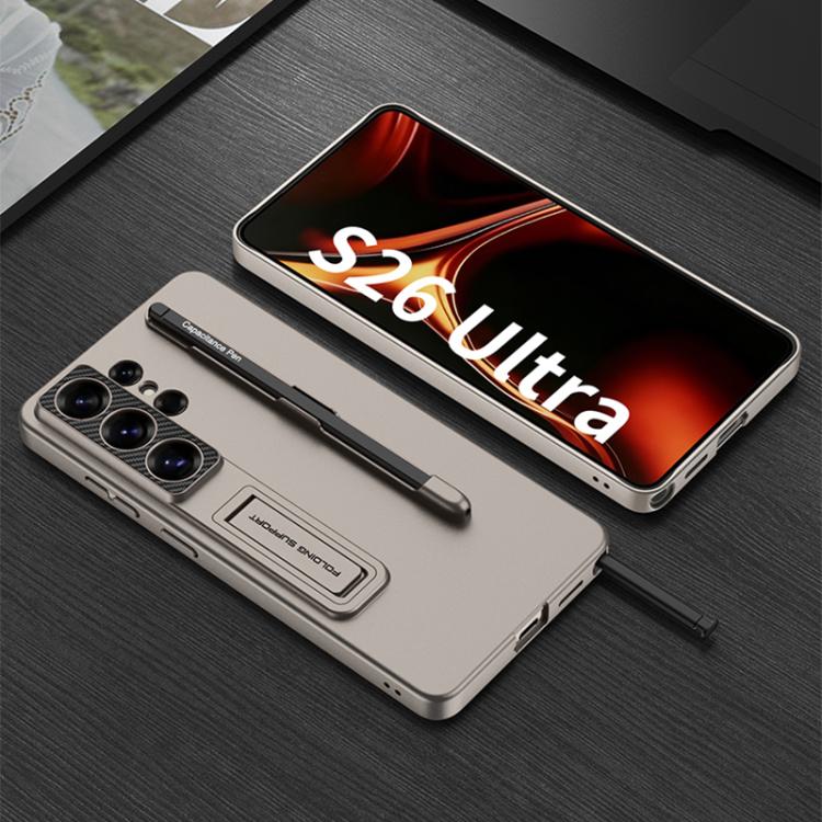 For Samsung Galaxy S26 Ultra 5G GKK Ultra-thin Holder Phone Case with Pen Slots & Stylus Pen