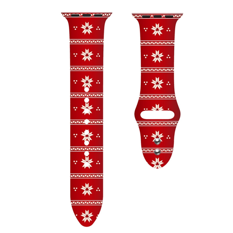 For Apple Watch 46mm / 49mm / 45mm / 44mm Christmas Pattern Silicone Watch Band