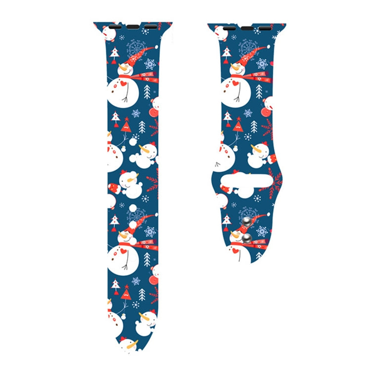 For Apple Watch 46mm / 49mm / 45mm / 44mm Christmas Pattern Silicone Watch Band