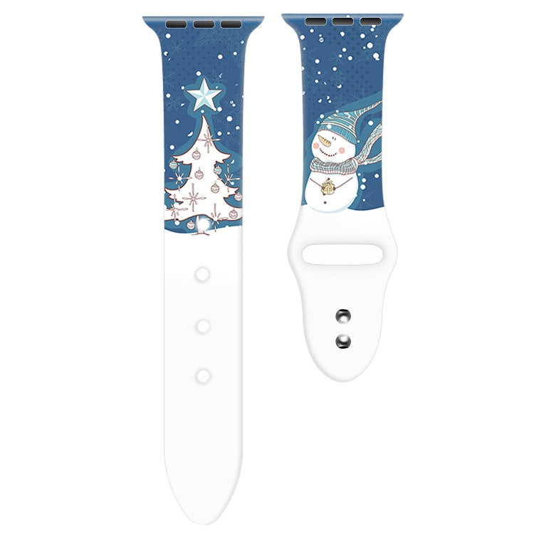For Apple Watch 46mm / 49mm / 45mm / 44mm Christmas Pattern Silicone Watch Band