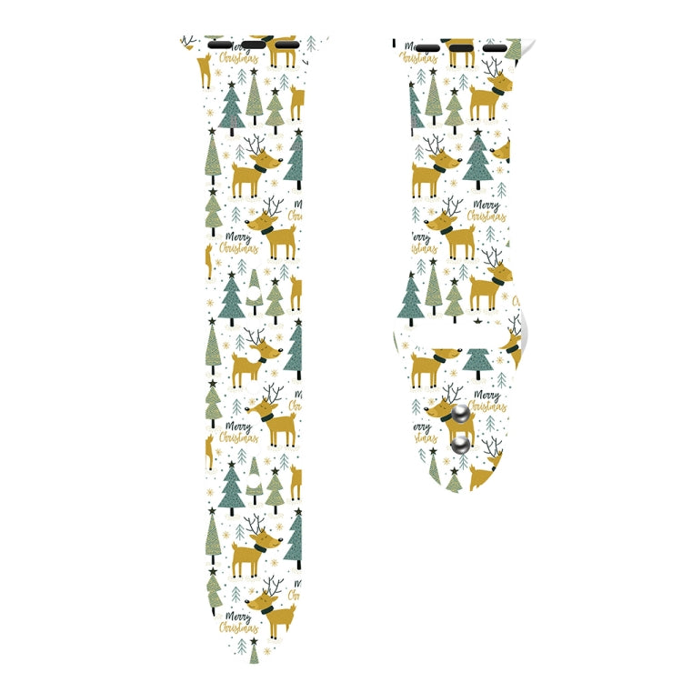 For Apple Watch 46mm / 49mm / 45mm / 44mm Christmas Pattern Silicone Watch Band