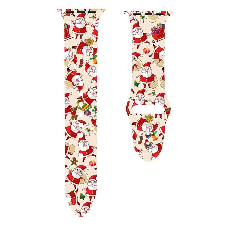 For Apple Watch 42mm / 41mm / 40mm / 38mm Christmas Pattern Silicone Watch Band