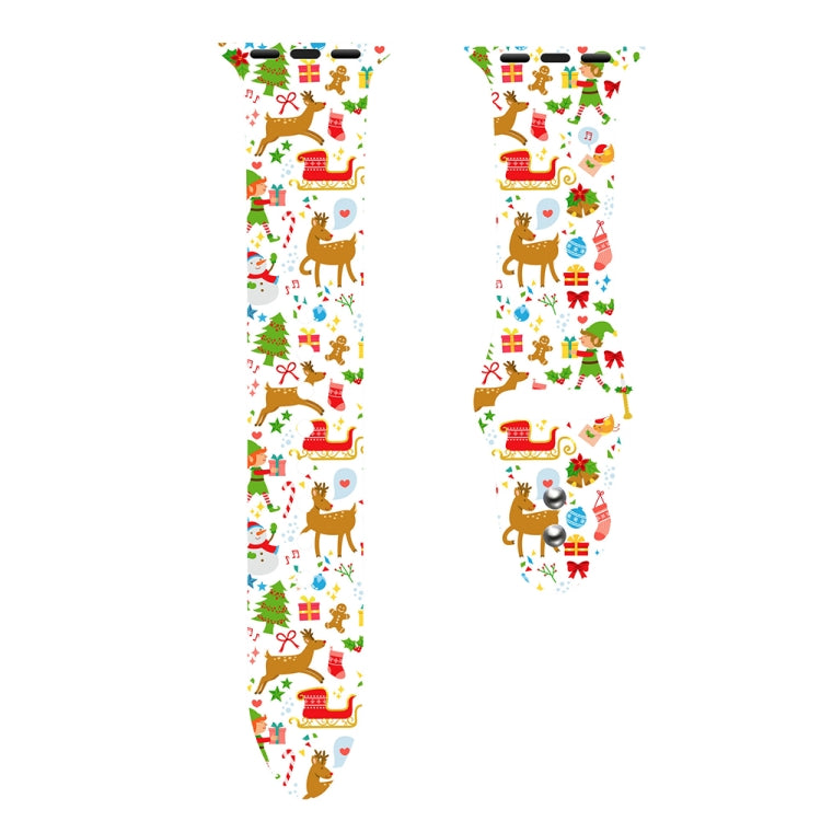For Apple Watch 42mm / 41mm / 40mm / 38mm Christmas Pattern Silicone Watch Band