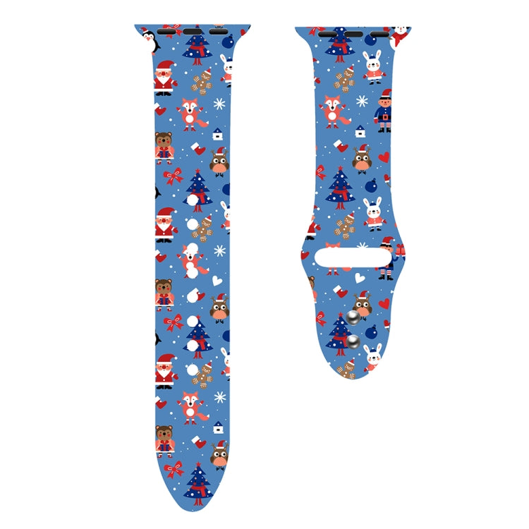 For Apple Watch 42mm / 41mm / 40mm / 38mm Christmas Pattern Silicone Watch Band