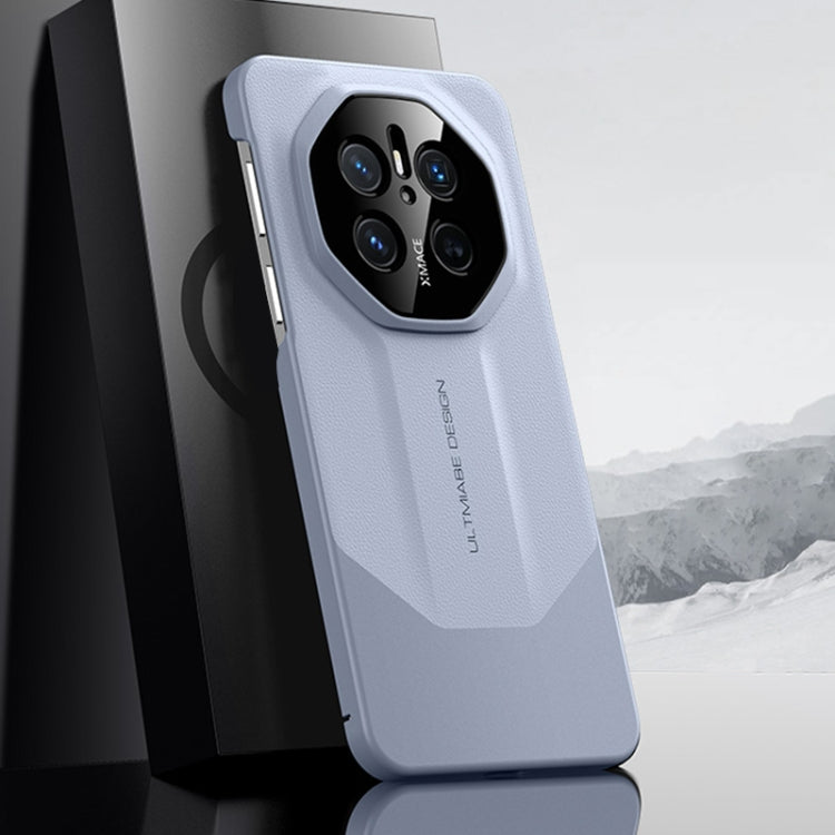 For Huawei Mate 70 Imitation Ultimate Design PC Hybrid Plain Leather Phone Case