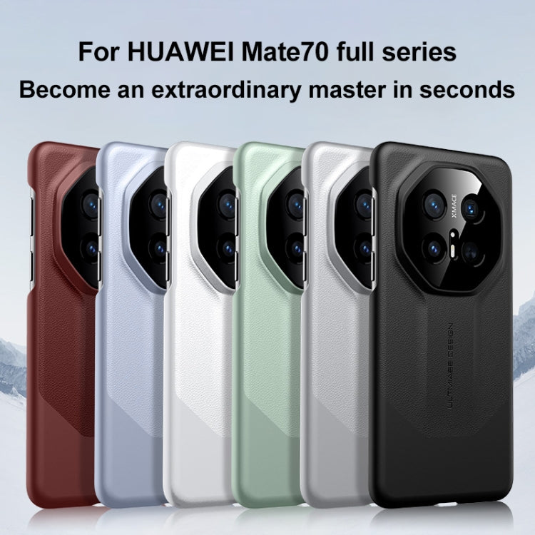 For Huawei Mate 70 Imitation Ultimate Design PC Hybrid Plain Leather Phone Case