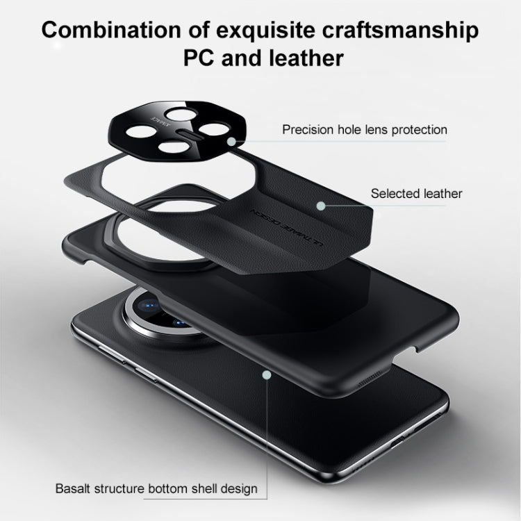 For Huawei Mate 70 Imitation Ultimate Design PC Hybrid Plain Leather Phone Case