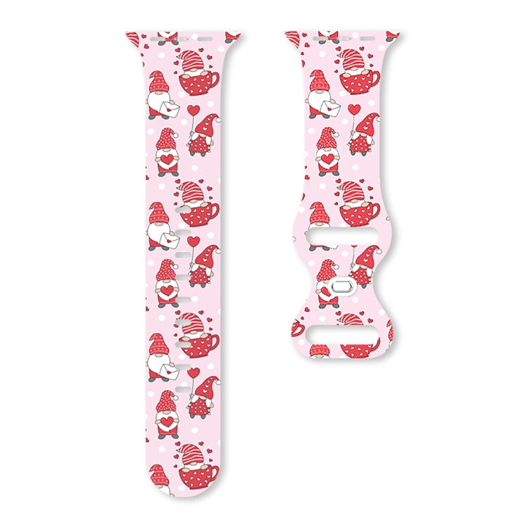 For Apple Watch 46mm / 49mm / 45mm / 44mm Christmas Pattern Butterfly Buckle Silicone Watch Band