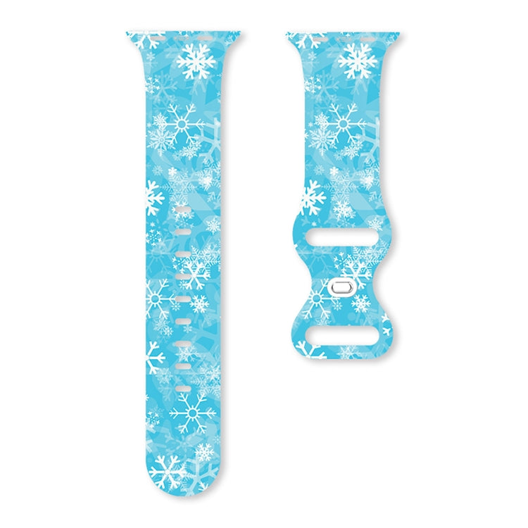For Apple Watch 42mm / 41mm / 40mm / 38mm Christmas Pattern Butterfly Buckle Silicone Watch Band