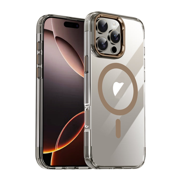 For iPhone 16 Pro Max Jazz 3 in 1 Magnetic MagSafe Crystal Phone Case