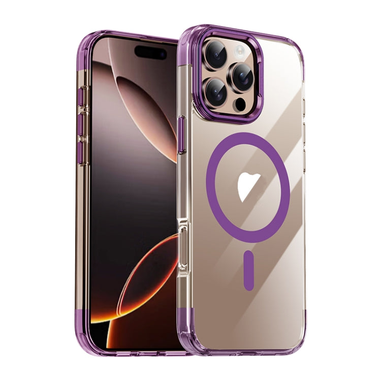 For iPhone 16 Pro Max Jazz 3 in 1 Magnetic MagSafe Crystal Phone Case