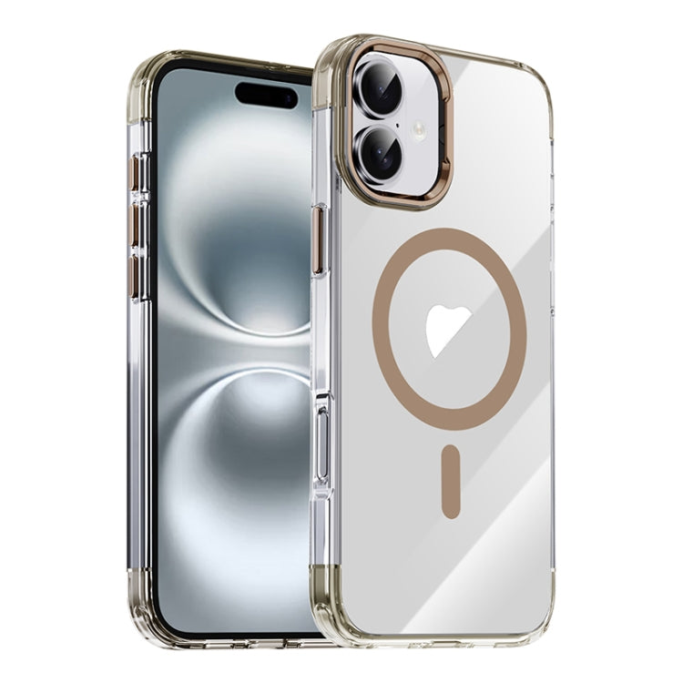 For iPhone 16 Jazz 3 in 1 Magnetic MagSafe Crystal Phone Case