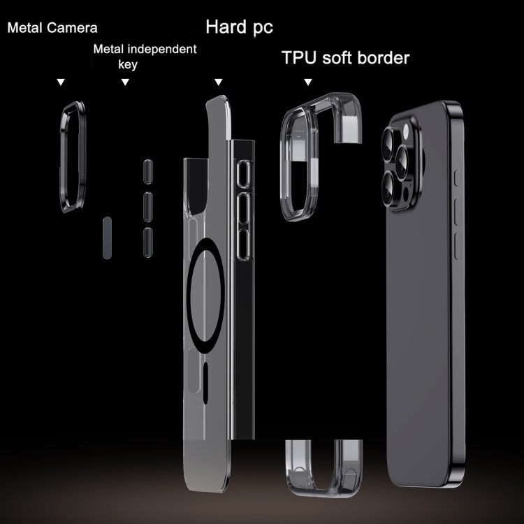 For iPhone 16 Pro Max Jazz 3 in 1 Magnetic MagSafe Crystal Phone Case