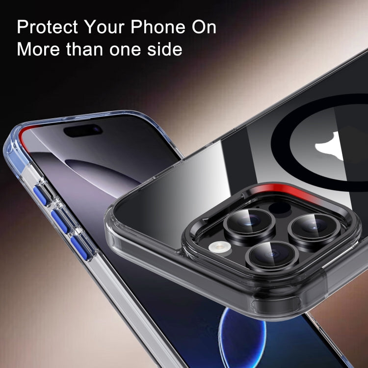 For iPhone 16 Pro Max Jazz 3 in 1 Magnetic MagSafe Crystal Phone Case