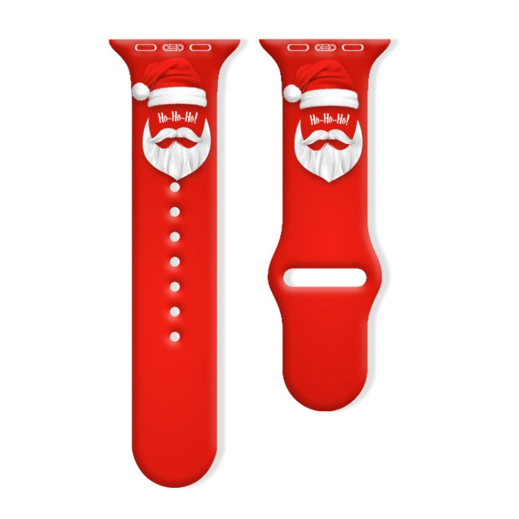 For Apple Watch 42mm / 41mm / 40mm / 38mm Christmas Pattern Reverse Buckle Silicone Watch Band