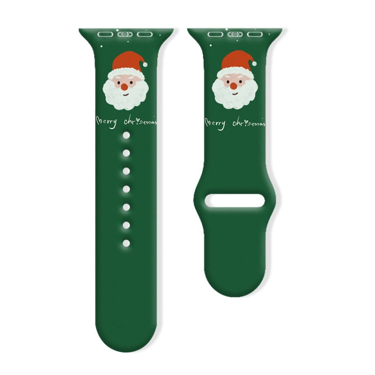 For Apple Watch 42mm / 41mm / 40mm / 38mm Christmas Pattern Reverse Buckle Silicone Watch Band
