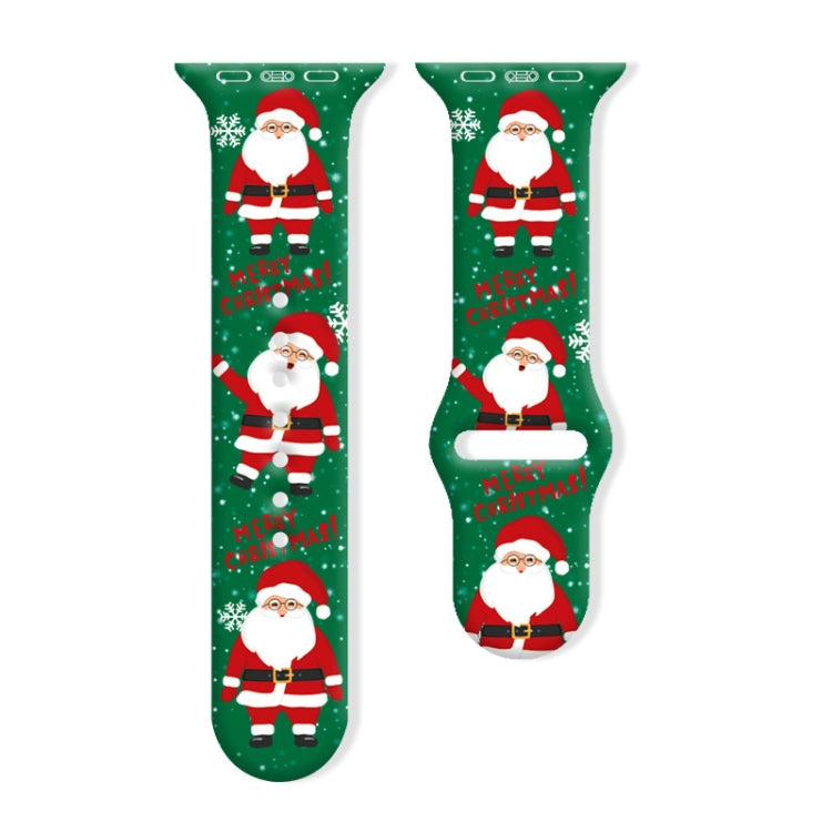 For Apple Watch 42mm / 41mm / 40mm / 38mm Christmas Pattern Reverse Buckle Silicone Watch Band