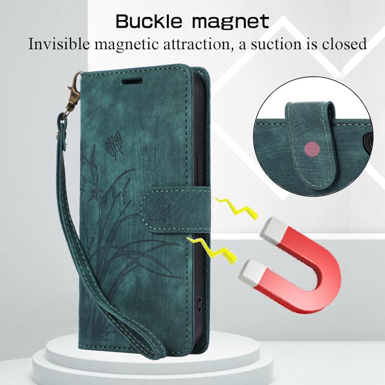 For Redmi 14C 4G / Poco C75 Orchid Butterfly Embossed Leather Phone Case