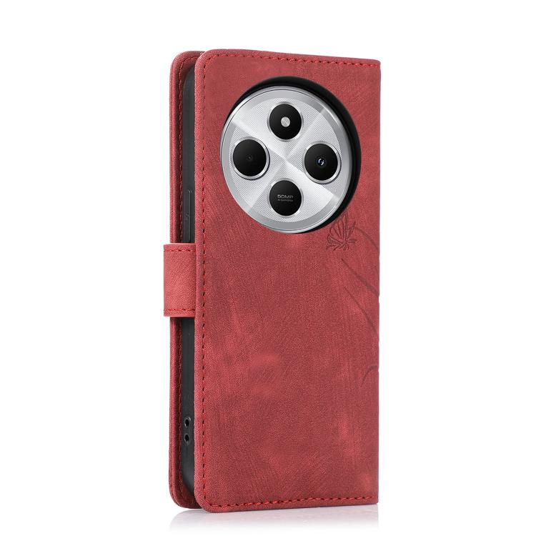 For Redmi 14C 4G / Poco C75 Orchid Butterfly Embossed Leather Phone Case