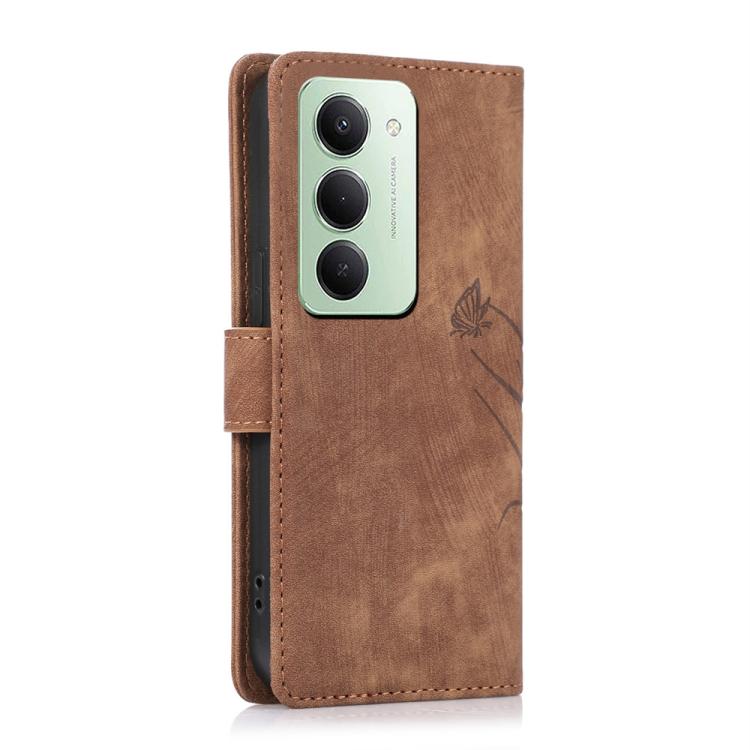 For Redmi 15 5G Global / 15 4G SEA 169.5mm Orchid Butterfly Embossed Leather Phone Case
