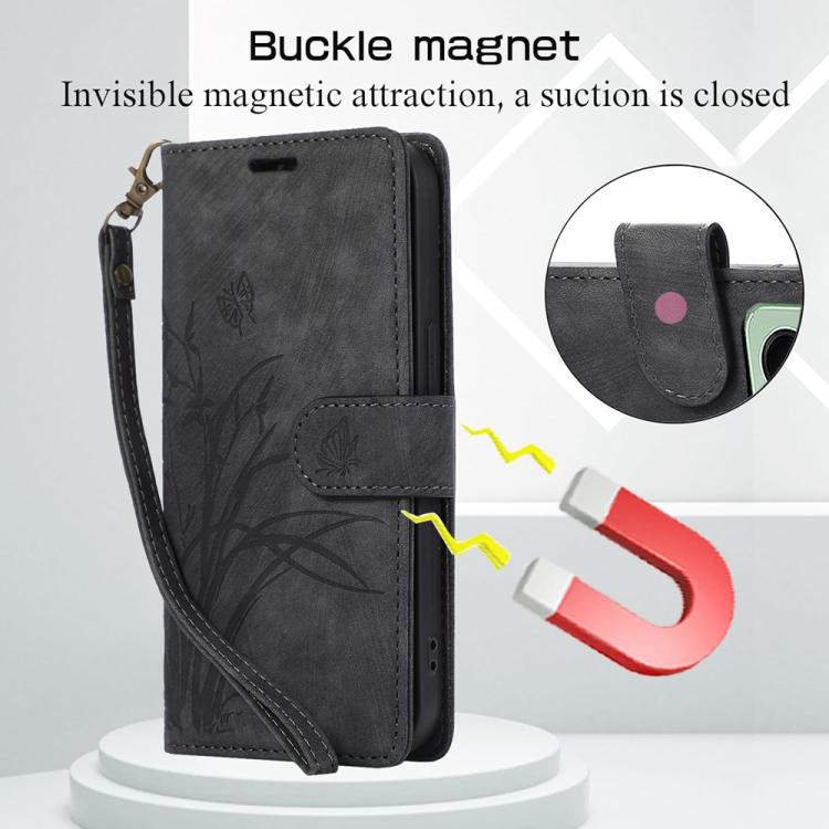For Redmi 15 5G / 4G EU 171mm Orchid Butterfly Embossed Leather Phone Case