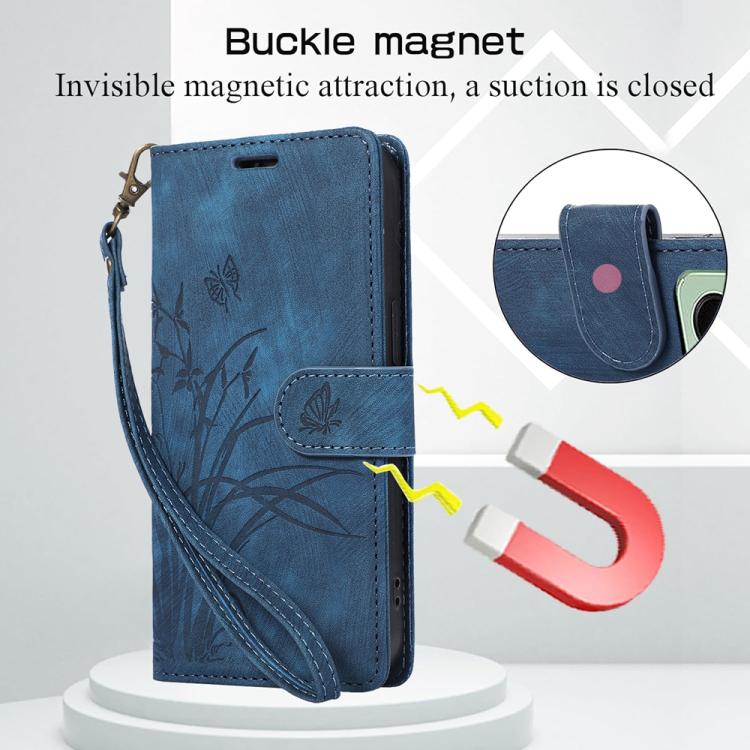 For Redmi 15 5G / 4G EU 171mm Orchid Butterfly Embossed Leather Phone Case