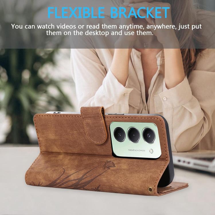 For Redmi 15 5G / 4G EU 171mm Orchid Butterfly Embossed Leather Phone Case