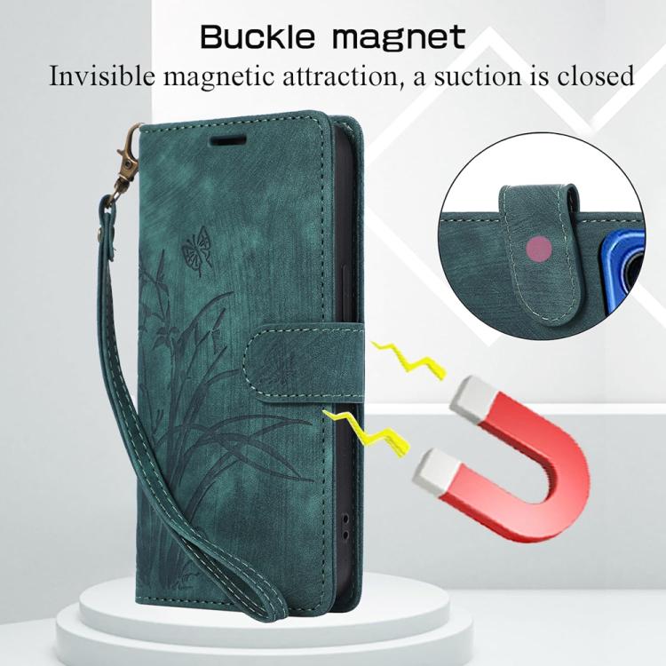 For Redmi 15C 5G / 4G Global 171mm / Poco C85 4G Orchid Butterfly Embossed Leather Phone Case