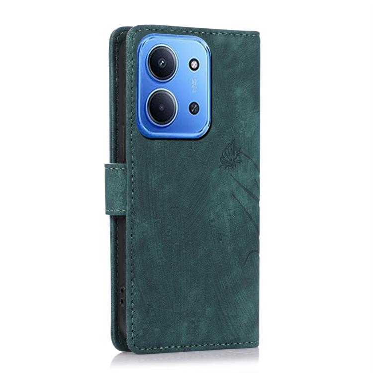 For Redmi 15C 5G / 4G EU 173mm / Poco C85 5G Orchid Butterfly Embossed Leather Phone Case