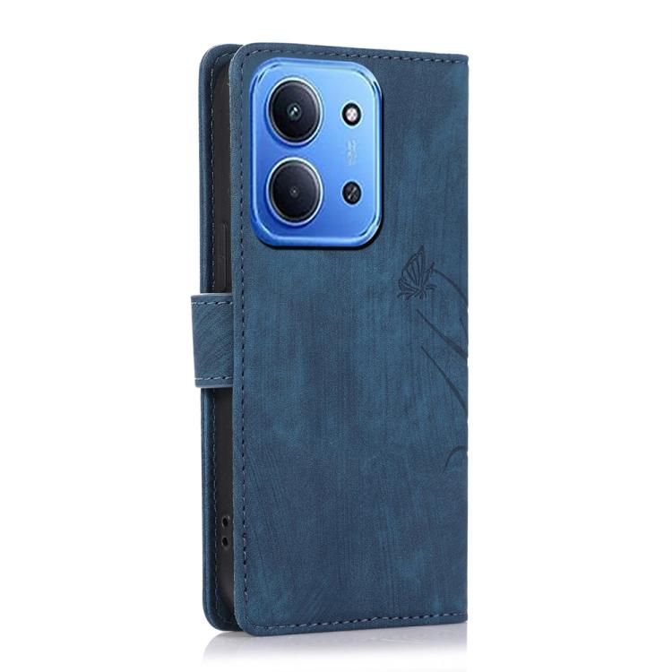 For Redmi 15C 5G / 4G EU 173mm / Poco C85 5G Orchid Butterfly Embossed Leather Phone Case