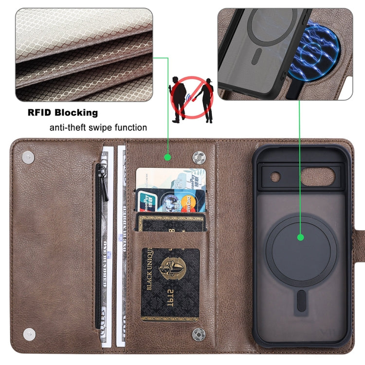 For Google Pixel 8a ViLi GVB Series MagSafe Magnetic RFID Leather Phone Case