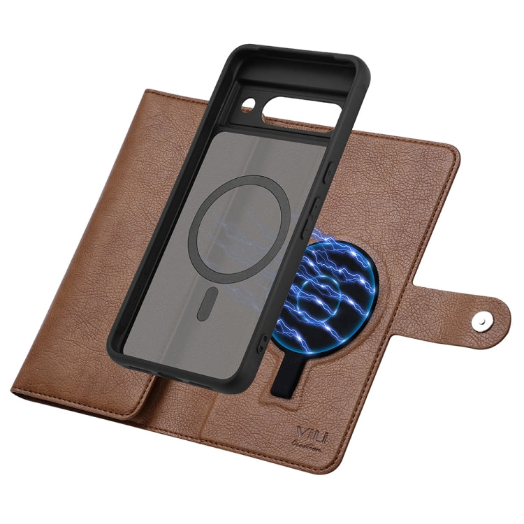 For Google Pixel 8a ViLi GVB Series MagSafe Magnetic RFID Leather Phone Case