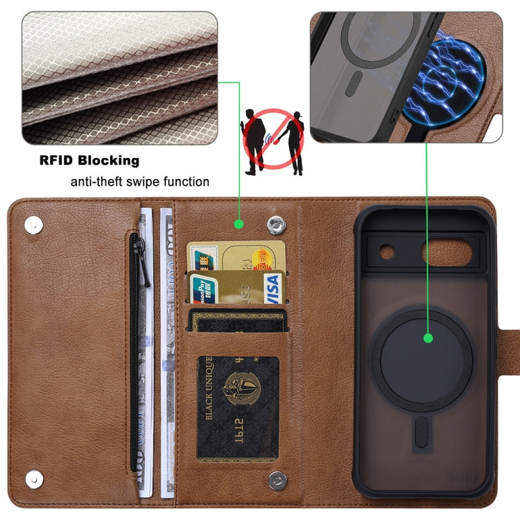 For Google Pixel 8a ViLi GVB Series MagSafe Magnetic RFID Leather Phone Case