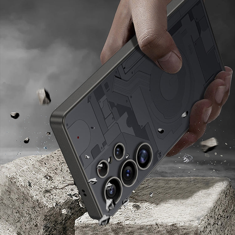 For Samsung Galaxy S25 Ultra 5G GKK AG Craft Skin Feel Circuit Diagram Edition Full Coverage Phone Case
