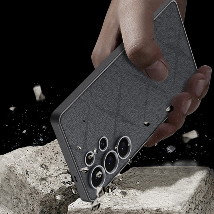 For Samsung Galaxy S25 Ultra 5G GKK Asterism Metal Paint Skin Feel Leather Full Coverage Phone Case