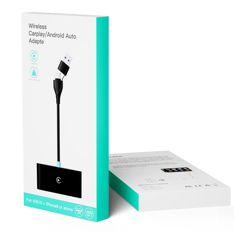P40 CarPlay and Android Auto Car Connectivity Box Wireless Adapter - Black