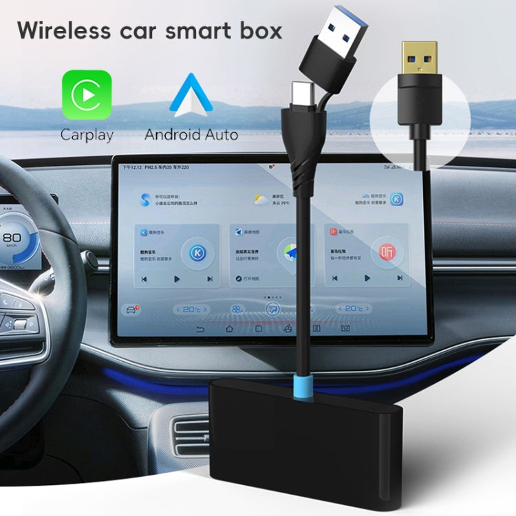 P40 CarPlay and Android Auto Car Connectivity Box Wireless Adapter - Black