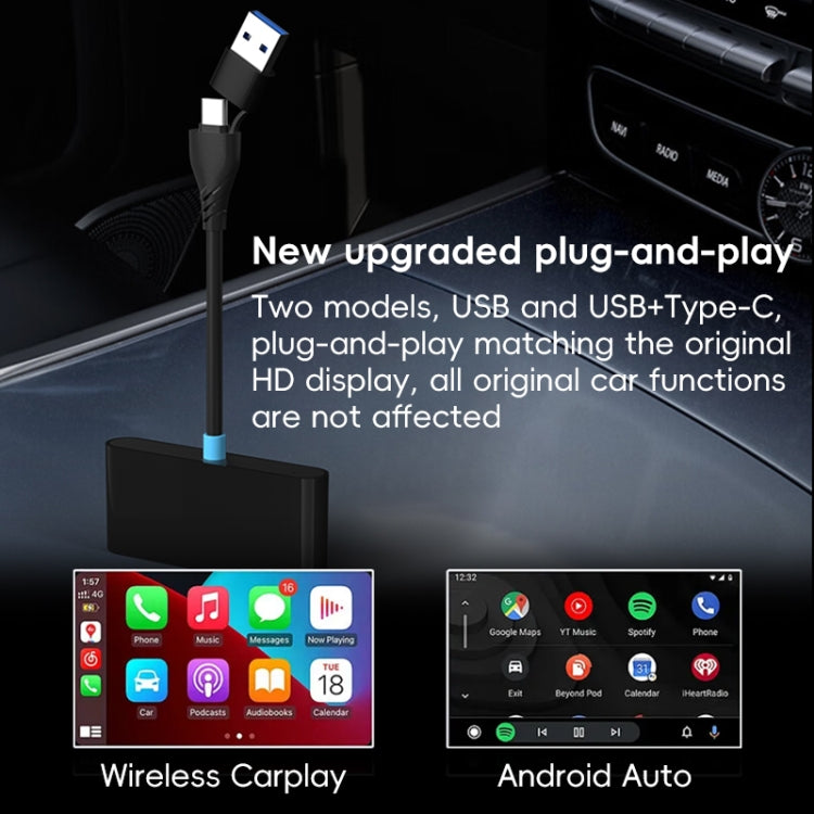 P40 CarPlay and Android Auto Car Connectivity Box Wireless Adapter - Black